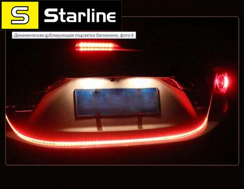 Динамическая дублирующая подсветка багажника с поворотником, LED подсветка багажника длинна 1,5 метра 12V