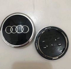 Колпачки (заглушки) в диски Audi 58 мм 4 шт/компл Черный серебристый край 69мм