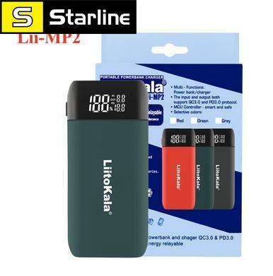 Зарядний пристрій зі швидким заряджанням QC3.0 і входом Type-C PowerBank LiitoKala Lii-MP2 Charger 2x18650 / 21700