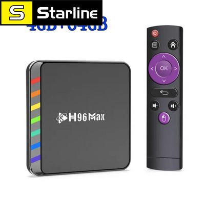 Smart TV Box приставка H96 Max Android 11 S905W2 4 ГБ 64 Гб AV1 чотириядерний WIFI6 4K Youtube медіаплеєр
