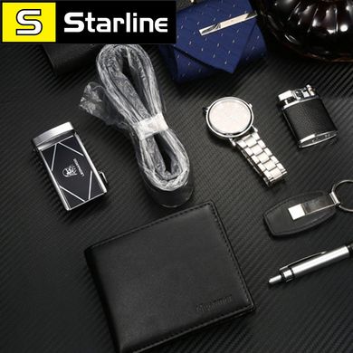 Подарочный набор кошелек + часы + брелок + пояс + зажигалка + ручка + галстук