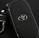 Шкіряна ключниця, автоключниця, ключниця чорна в подарунковій коробці з логотипом TOYOTA