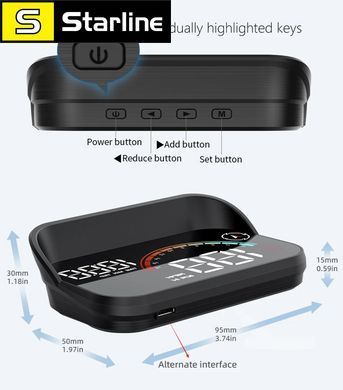 Проєкційний дисплей AD M22 GPS HUD, універсальний цифровий спідометр, проєкція на лобове скло USB
