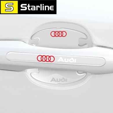 Набор прозрачных силиконовых накладок для автомобиля 8 шт, защитные накладки под и на ручки силикон AUDI