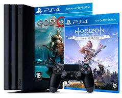 Sony Playstation 4 PS4 Pro 1 TB Б.У. + 3 диска Horizon Zero Dawn God of War FIFA, последняя ревизия CUH-7216B