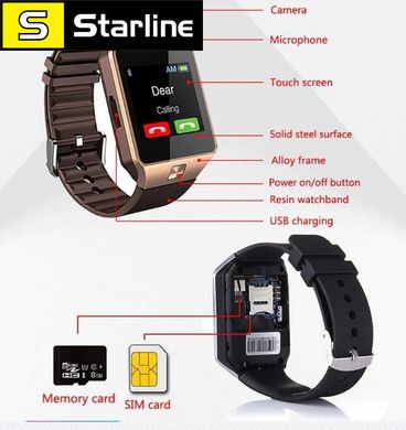 Смарт-часы Smart Watch DZ09 под SIM Original цвет Black в оригинальной упаковке два аккумулятора в комплекте