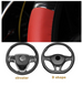 Чехол оплетка на руль автомобиля 36-39 см искусственная кожа, не скользящий универсальный чехол цвет Красный