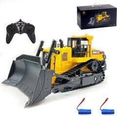 RC Bulldozer Crawler 1/16 2.4G пульт д у важкий бульдозер із фронтальним навантажувачем метал зі світлом і звуком