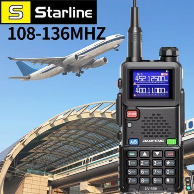 Рація BaoFeng UV 5RH, 15 Вт, Дводіапазонна, роз'єм usb-c, дальність 30 км &mdash; 15 днів Чорний
