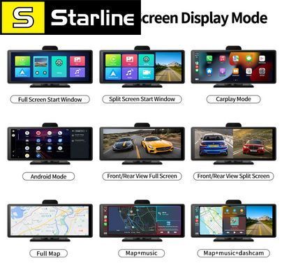 Автомобильный видеорегистратор, 10.26 дюйма, Carplay & Android Auto 4K, ADAS, Wi-Fi, GPS, камера заднего вида
