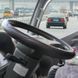 Чохол обплетення на кермо автомобіля 38 см штучна шкіра, екошкіра колір чорний із червоною ниткою