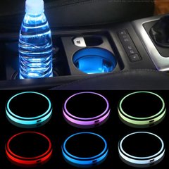Подсветка подстаканника в авто RGB (7 цветов) автомобильный подстаканник в комплекте 2 штуки