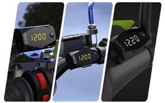 Универсальный вольтметр термометр часы на руль мотоцикла 12V скутера автомобиля квадроцикла