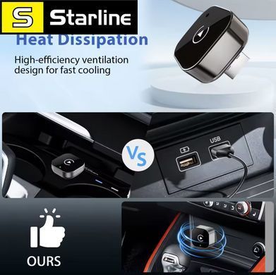 Бездротовий адаптер 2 в 1 Apple CarPlay та бездротовий адаптер Android Auto, 5 ГГц Wi-Fi Type-C/USB Plug Play CarPlay Wireless