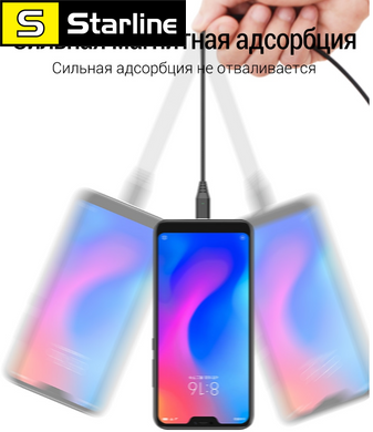 Магнітний кабель Pzoz 2.4 А для заряджання Microusb,Тип-C, Iphone. Магнітне заряджання довжина 1 метр