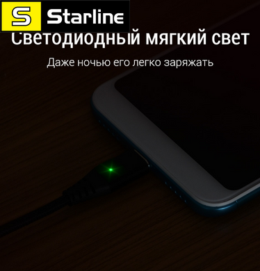 Магнітний кабель Pzoz 2.4 А для заряджання Microusb,Тип-C, Iphone. Магнітне заряджання довжина 1 метр