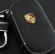 Шкіряна ключниця, автоключниця, ключниця чорна в подарунковій коробці з логотипом PORSHE