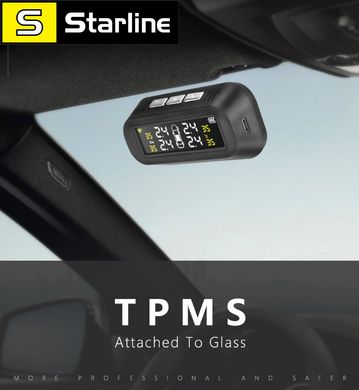 Система мониторинга давления и температуры в шинах TPMS с 4 внутренними датчиками