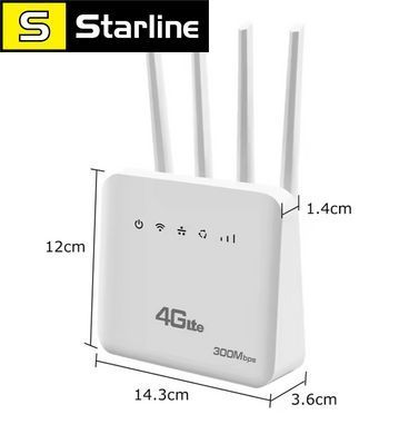 4G LTE SIM WiFi роутер Wi-Fi 6 модем зі слотом для SIM-карти система ASR 300 Мбіт/с 4 антени