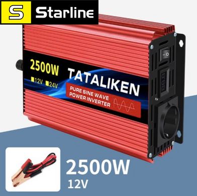 Преобразователь напряжения, инвертор автомобильный 2500W Tataliken, 12/220 чистый синус