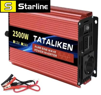 Преобразователь напряжения, инвертор автомобильный 2500W Tataliken, 12/220 чистый синус