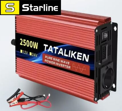 Преобразователь напряжения, инвертор автомобильный 2500W Tataliken, 12/220 чистый синус