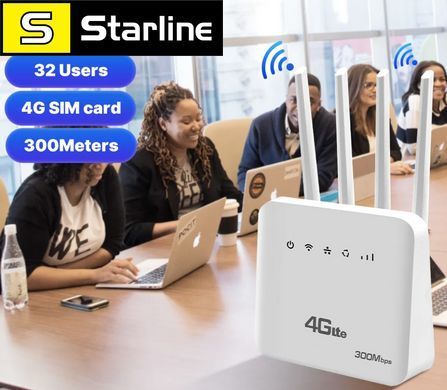 4G LTE SIM WiFi роутер Wi-Fi 6 модем зі слотом для SIM-карти система ASR 300 Мбіт/с 4 антени