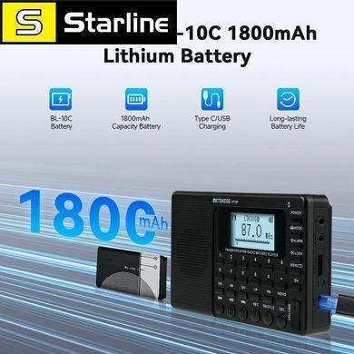 Портативне радіо Retikess V115P, AM FM SW WB радіо, цифрове стерео Bluetooth радіо