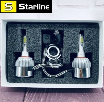 Комплект Led ламп C6 H7 LED лампи HeadLight C6 72 Вт 7600LM 6500К 12V COB