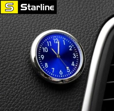 Автомобільний годинник Elegant Кварцовий годинник в авто Синійциферблат на вибір корпус МЕТАЛІЧНИЙ Чорний