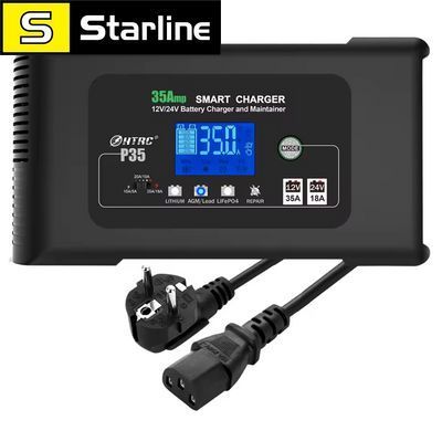 Зарядний пристрій HTRC P35 12 V / 24 V 35Aмпер заряджання для акумулятора LiFePo4 Lithium AGM GEL з РК-дисплеєм