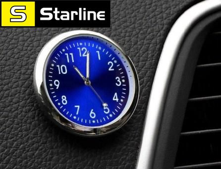 Автомобильные часы Elegant Кварцывые часы в авто Синий цыферблат на выбор корпус МЕТАЛЛИЧЕСКИЙ