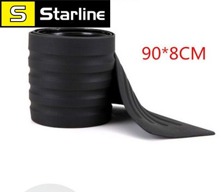 Универсальная защитная силиконовая накладка на задний бампер черная длинна 90см ширина 8см