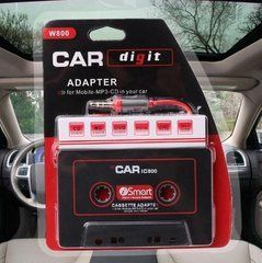 Кассета, касета AUX адаптер iSmart для автомагнитолы CAR digit W800 AUX авто MP3 WAV