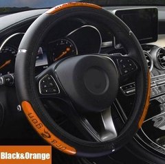 Чехол оплетка на руль авто Dragon 37-38 см искусственная кожа, экокожа цвет Оранжевый