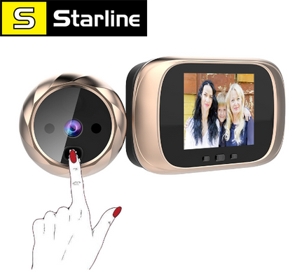 Видеоглазок - дверной звонок цифровой для квартиры с 2,8 "LCD цветной экран и фото записью Gold