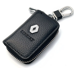 Кожаная ключница, автоключница, ключница черная в подарочной коробке с логотипом RENAULT