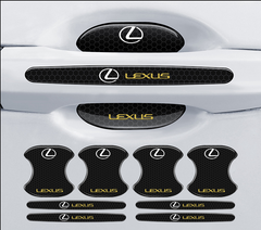 Набір карбонових силіконових накладок для автомобіля 8 шт., захисні накладки під і на ручки силікон LEXUS