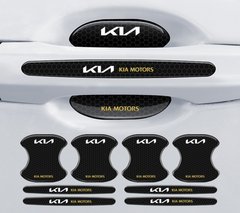 Набір карбонових силіконових накладок для автомобіля 8 шт., захисні накладки під і на ручки силікон KIA