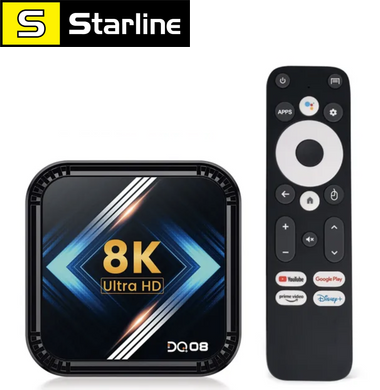 ТВ-приставка ТВ Box Smart TV DQ08 4/64GB 8K Android 13 Black голосовой пульт (управление голосом)