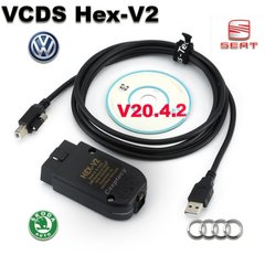 Автосканер ВАСЯ Діагност HEX V2 Vag Com VCDS 20.4.2 Діагностичний кабель USB ATMEGA162 + FT232RQ Російська