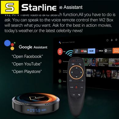Vontar W2 ATV 4/64Гб Смарт ТВ приставка smart tv box бокс Android 11 TV пульт с гироскопом и голосовым