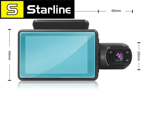 Відеореєстратор DVR нічного бачення 1080P на 3 камери, автомобільний відеореєстратор з Full HD дисплеєм