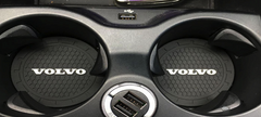Нековзний силіконовий килимок у підсклянник із логотипом VOLVO комплект 2 штуки