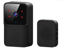 Дверний дзвінок домашній Tuya Wi-Fi з живленням від батареї з камерою Alexa Google Чорний