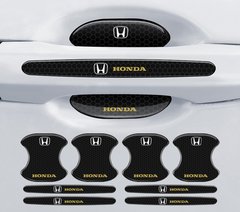 Набор карбоновых силиконовых накладок для автомобиля 8 шт, защитные накладки под и на ручки силикон HONDA