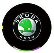 Штатная Led подсветка двери с логотипом SKODA Шкода комплект поставки 2 шт