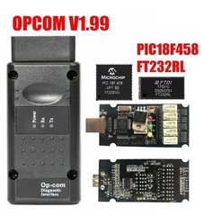 Діагностичний авто сканер OPEL OP-COM v1.99 Flash FW Update на чипі PIC18F458