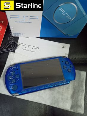 Sony PlayStation PSP- 3006 VIBRANT BLUE 64 Гб прошита, багато ігор, новий стан, повний заводський комплект