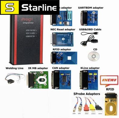 Iprog+ Iprog Pro V87 SRS програматор ключів коректор одометра пробігу повна версія 9 адаптерів